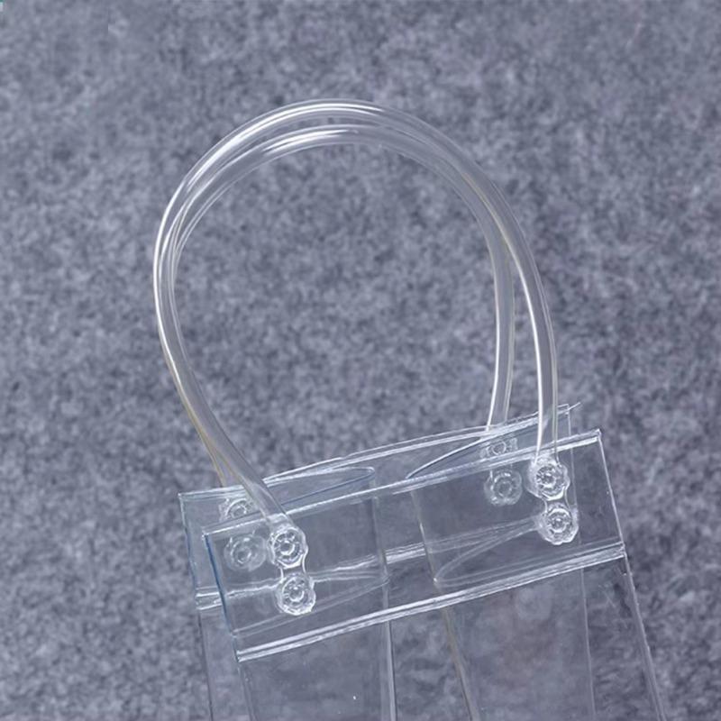 1Pc Pvc Leakproof Ice Bag Eco Friendly Transparent Ice Pack Portable Ice Bucket Wine Champagne Bottle Chiller With Carry Handle