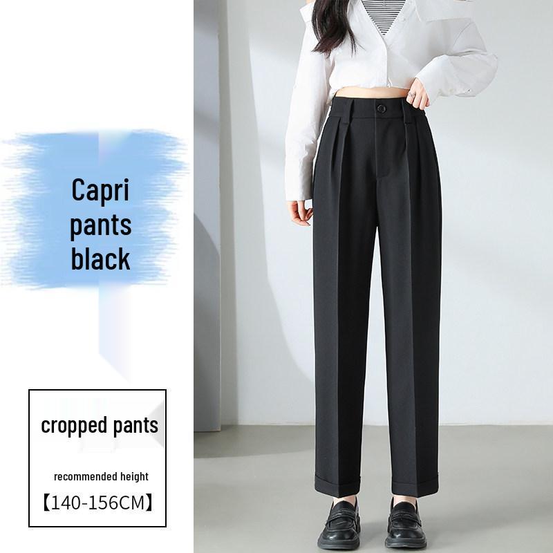 Costume Pantalon Harem Taille Haute pour Femme - Pantalon Cigarette Droit Décontracté Printemps/Été