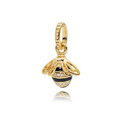Ciondolo a Forma di Alveare d'Ape Miele Scintillante Oro Adatto Bracciale Moda Originale Gioielli Fai da Te Per Donne Regalo