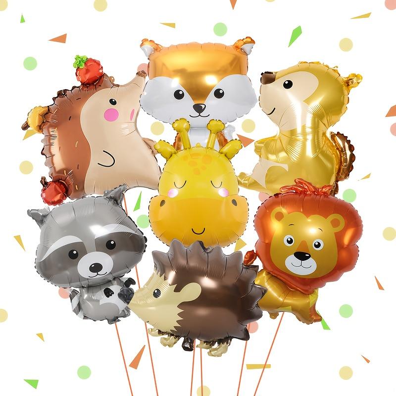 7pcs Fox Hedgehog Raccoon Deer Animal Foil Balloons Birthday Woodland Forest Theme Thanksgiving Day Party Decor Baby Shower Gift