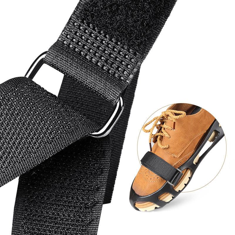 2Pcs Studs Anti-Skid Crampons Shoe Cover Straps For Climbing Snow Ice Shoe Adjustable Magic Paste Strap For Shoes