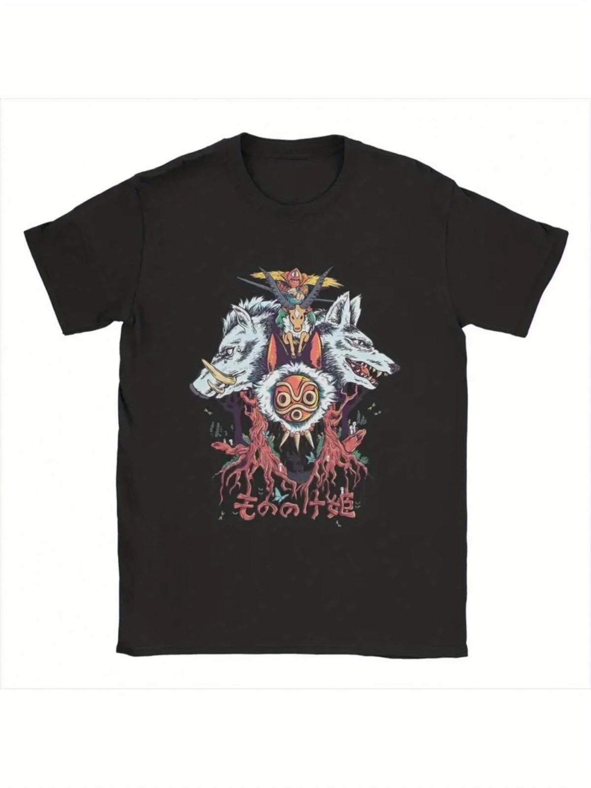 [Home Relaxation] Men s Mononoke Princess Anime T-Shirt XXXXL