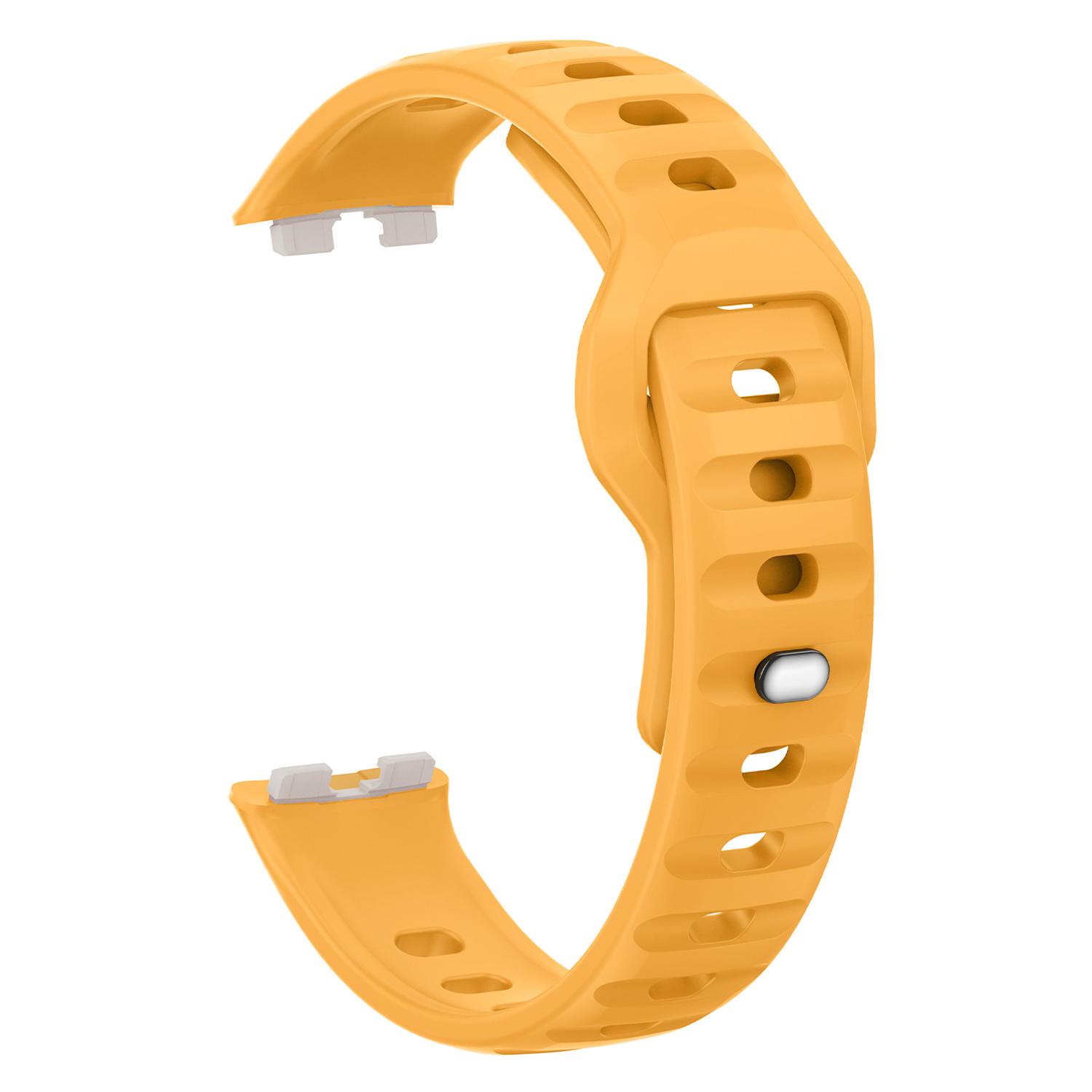 

Silicone Strap for Huawei Band 10 NFC/10/9 NFC/9/8 NFC/8 Smart Bracelet Reverse Buckle Groove Design Band Yellow