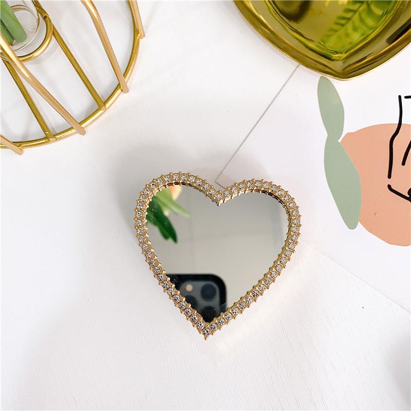 

Wind-Inlaid Diamond Love Mirror Airbag Bracket, Paste-Type Telescopic Mobile Phone Bracket, Desktop Lazy Bracket