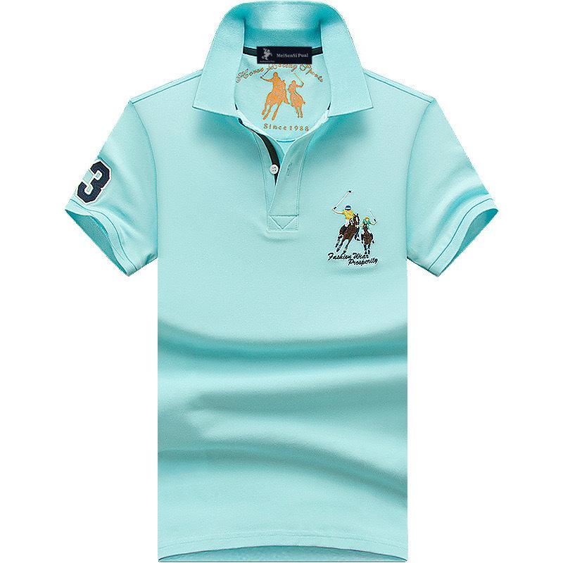 The BAY Heren Zomer High-End Poloshirt: Korte mouw, puntkraag, losse pasvorm, grote maat, trendy mode. L 130-145 lbs