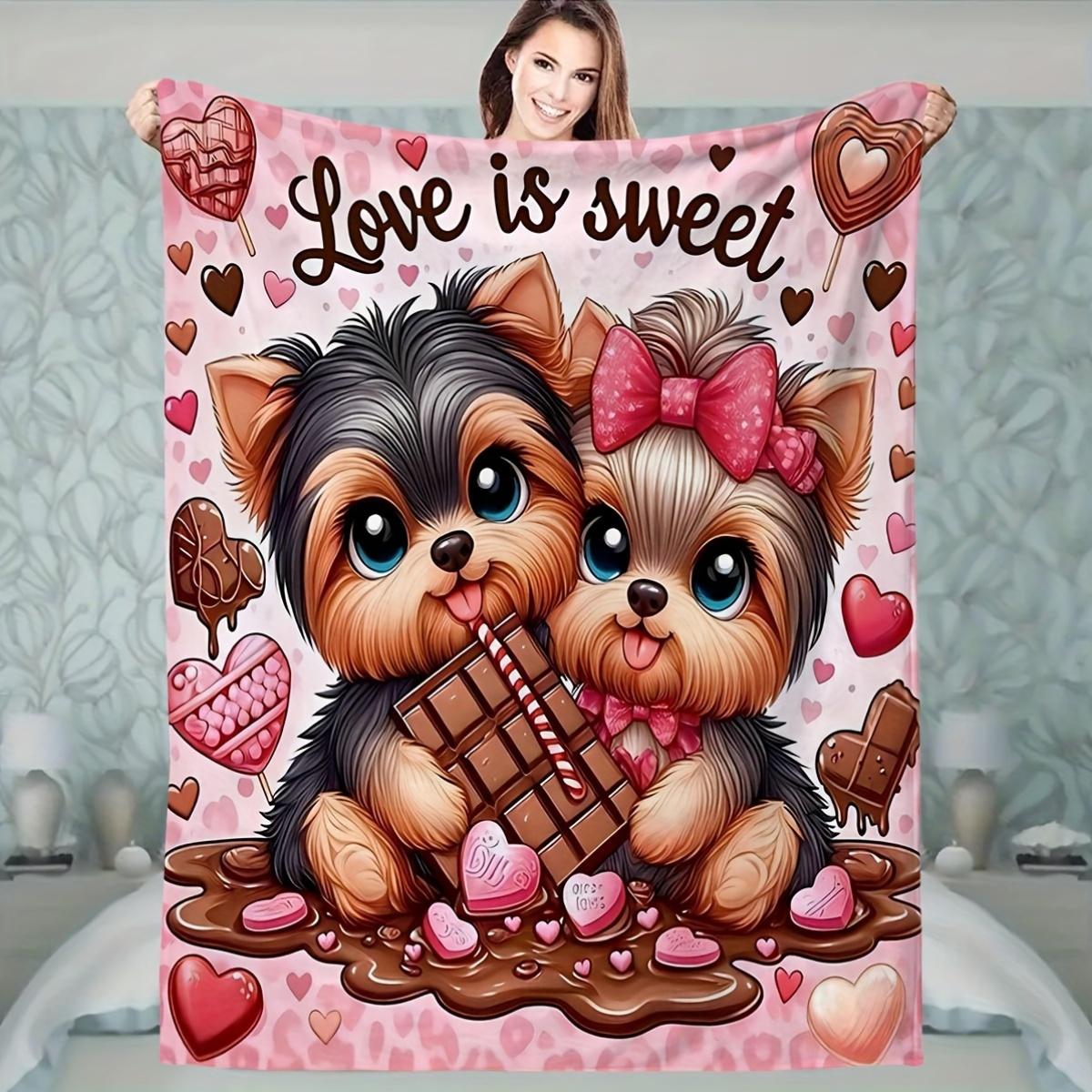 

Yorkshire Terrier Fleece Throw Blanket, Soft Warm Dog Print for Sofa Bed, All Season Pet Lover Gift, Cozy Home Decor 130x150cm51x59in