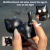Interesting Black Cat Night Light Luminous Sound Keychain Creative Pendant Cat School Bag Pendant Car Keychain
