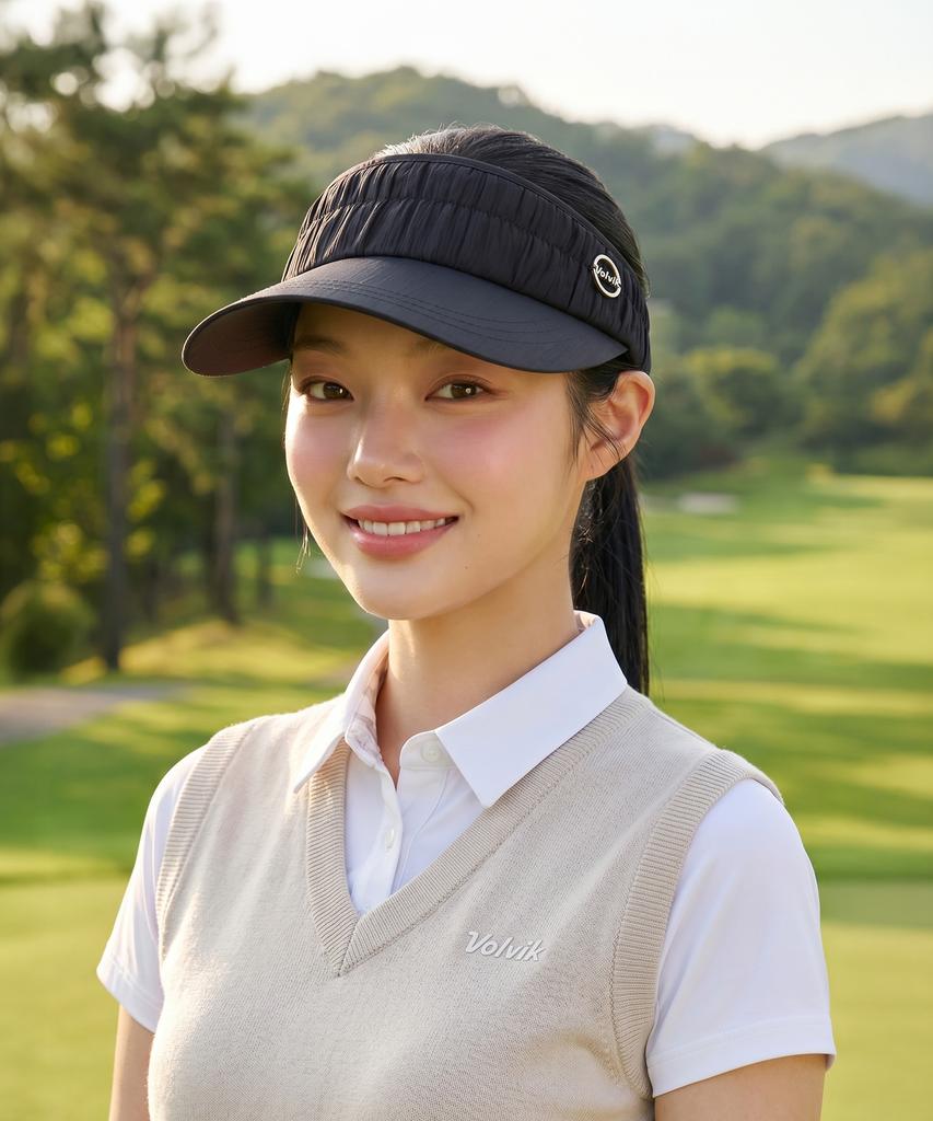 Bolbig Women'S Shirring Point Visor Golf Cap