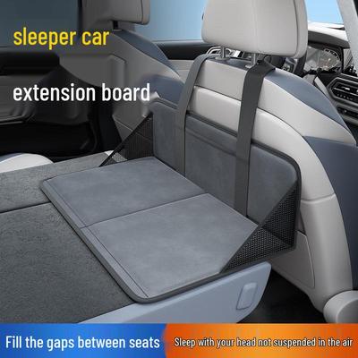 Universal Car Rear Seat Bed Extension Board with Head Protection for SUV & Trunk