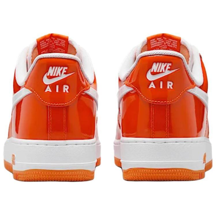 Nike Air Force 1 Low '07 Orange White Patent Sneakers HV9405-800
