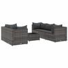 VidaXL Salon de jardin 6 pcs avec coussins Gris Résine tressée, ensemble de canapés d'extérieur, canapé d'angle de jardin, 3308018