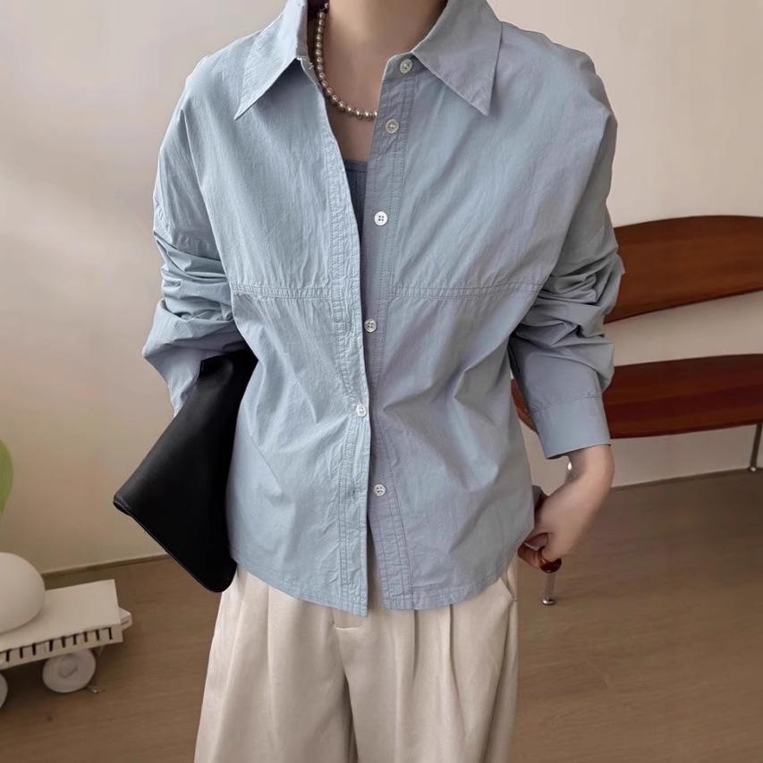 

Solid Color Turn-Down Collar Vest Two-Piece Set: Women s Casual Shirt for Spring 2025 Medium білий