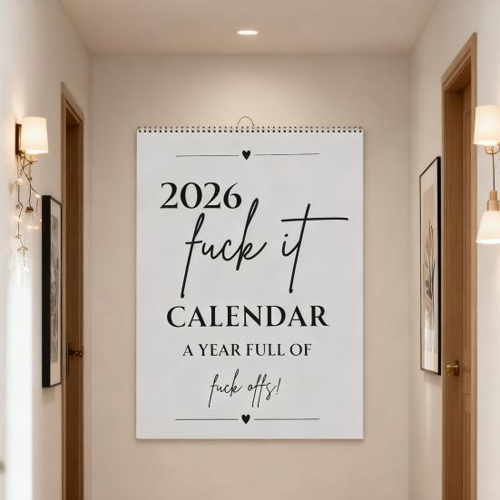 2026 Wandkalender Ein Jahr ungefilterten Badass-Designs Heim-Büro-Schreibtischkalender Funktionelles Layout Kalender