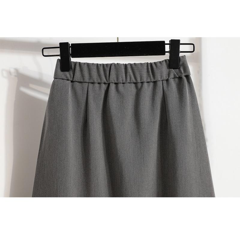 DIMANAF 2025 Plus Size Autumn High Waist Skirts Women Loose Skirt A-Line Fashion Maxi Pleated Skirts