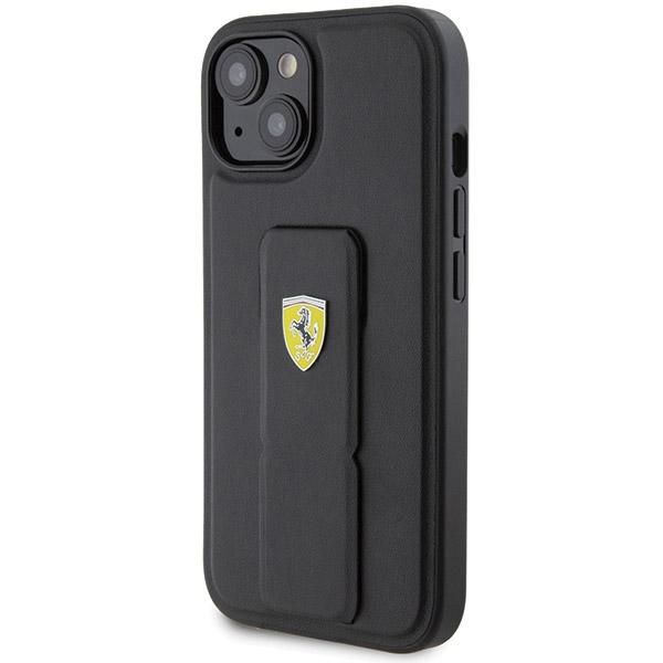 Ferrari Fehcp15Sgspsik Iphone 15 / 14 / 13 6.1 Czarny/Black Hardcase Grip Stand Metal Logo