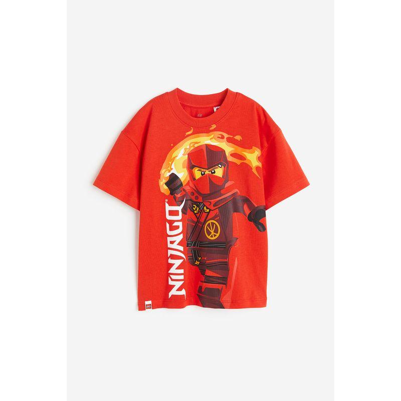 

HM Children s Clothing Boys T-shirt Autumn Lego Ninjago Print Casual round Neck Loose Short Sleeves Tops 1117472