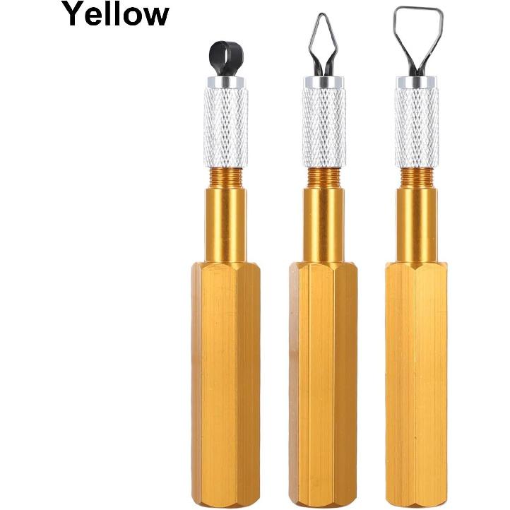 Corner Smoothing Cutter Handle Set with 3 Blades for PVC Floor Welding Aluminum Alloy Electrode Leveler Tool(yellow)