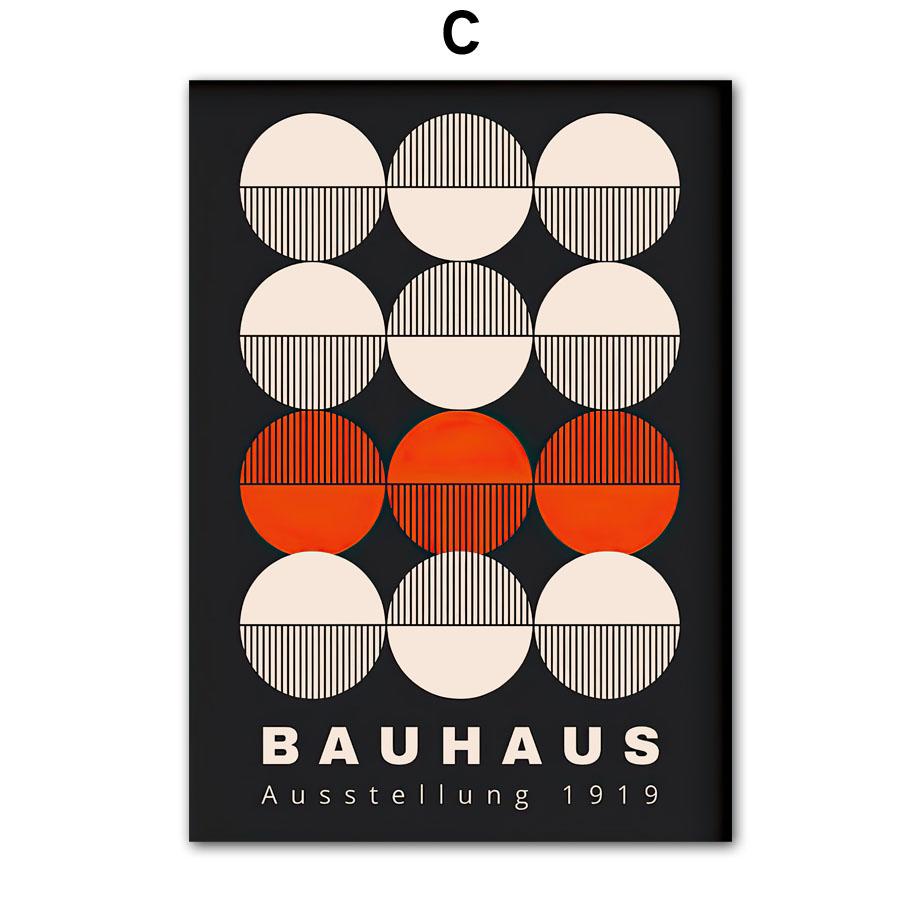 Bauhaus Geometrische Linien Regenbogen Wandkunst Poster Drucke Nordisch Abstrakt Leinwandgemälde Hotel Bar Bilder Für Wohnzimmer Dekor