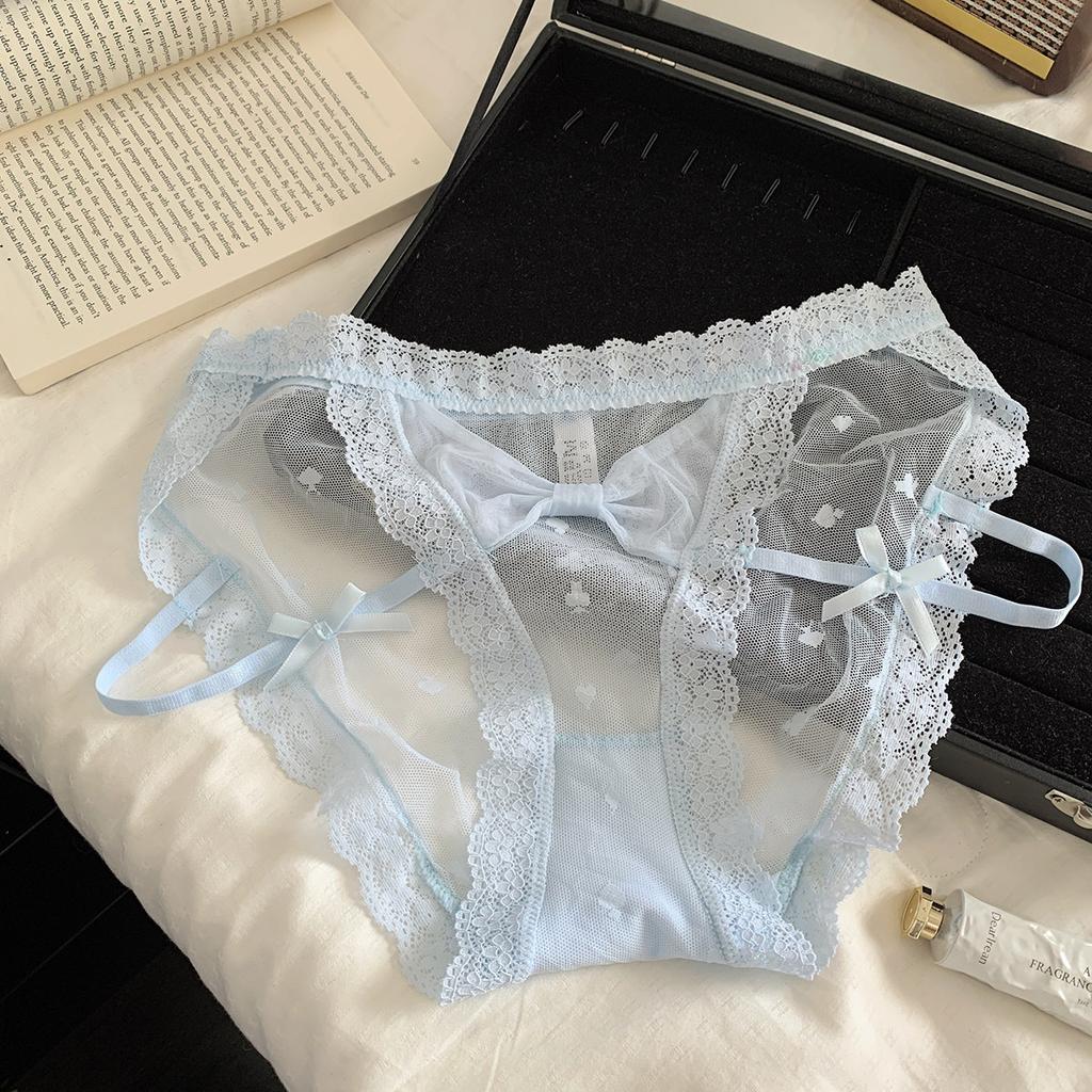 Ladies Summer Thin New Style Pure Sexy Lace Pure Cotton Crotch Low Waist Triangle Briefs
