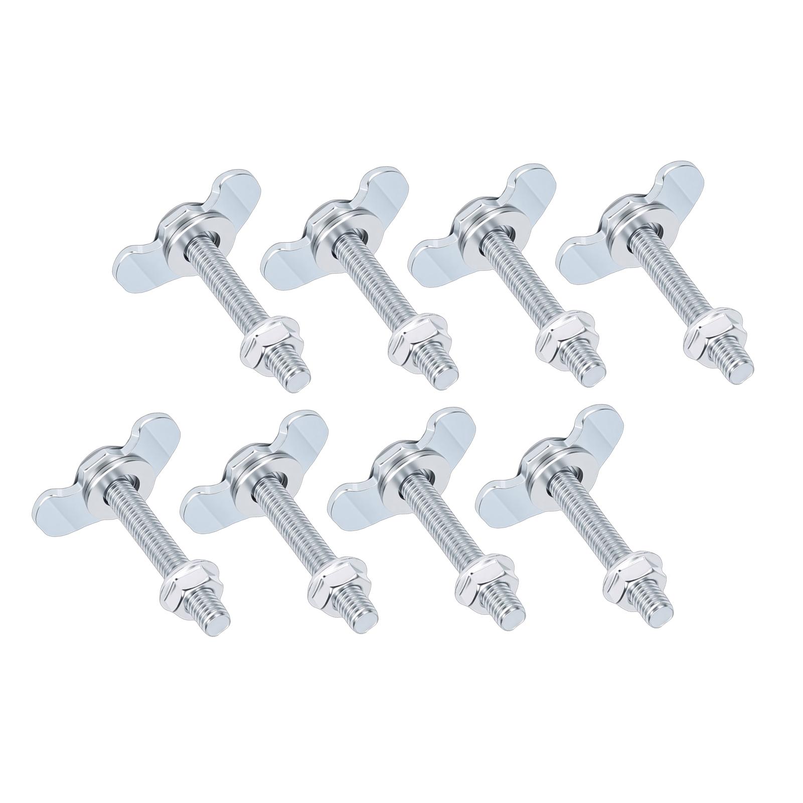 

8pcs M8x60 L Track Double Lug Threaded Stud Nut Fitting 6000lbs Load Capacity for Truck Bed Trailer Pickup RV ATV Black серебряный
