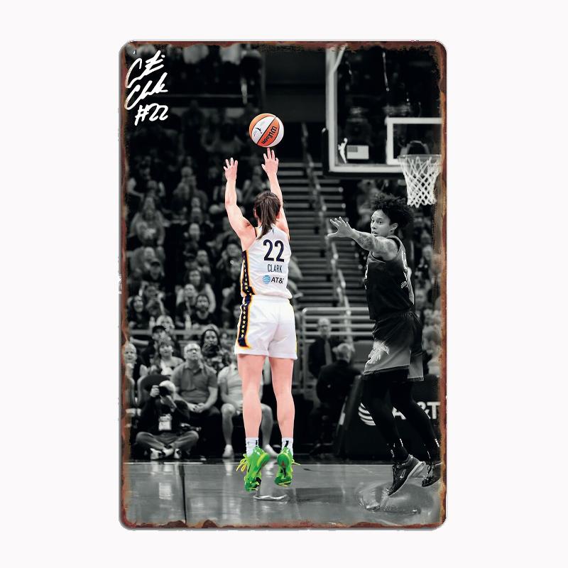 Caitlin Clark Basketballspielerin Retro-Metallposter Schild Club Wandbild Wandkunst Plakette Blech Zimmerdekoration Heimdekor
