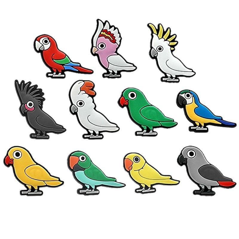 

11 шт. Набор модных шармов для обуви Аксессуары Пряжка для обуви с отверстиями Милый мультяшный животный попугай DIY Украшения для обуви Детская вечеринка Подарок для девочек