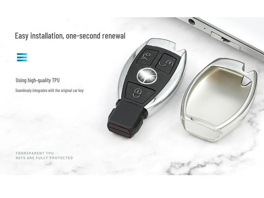 TPU Key Cover for Mercedes C-Class C180 C200, E-Class E300 E360L, GLA200 Older Models