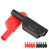 10Pcs 4mm Red Black Safety Fully Insulated Stackable Banana Plug Connectors