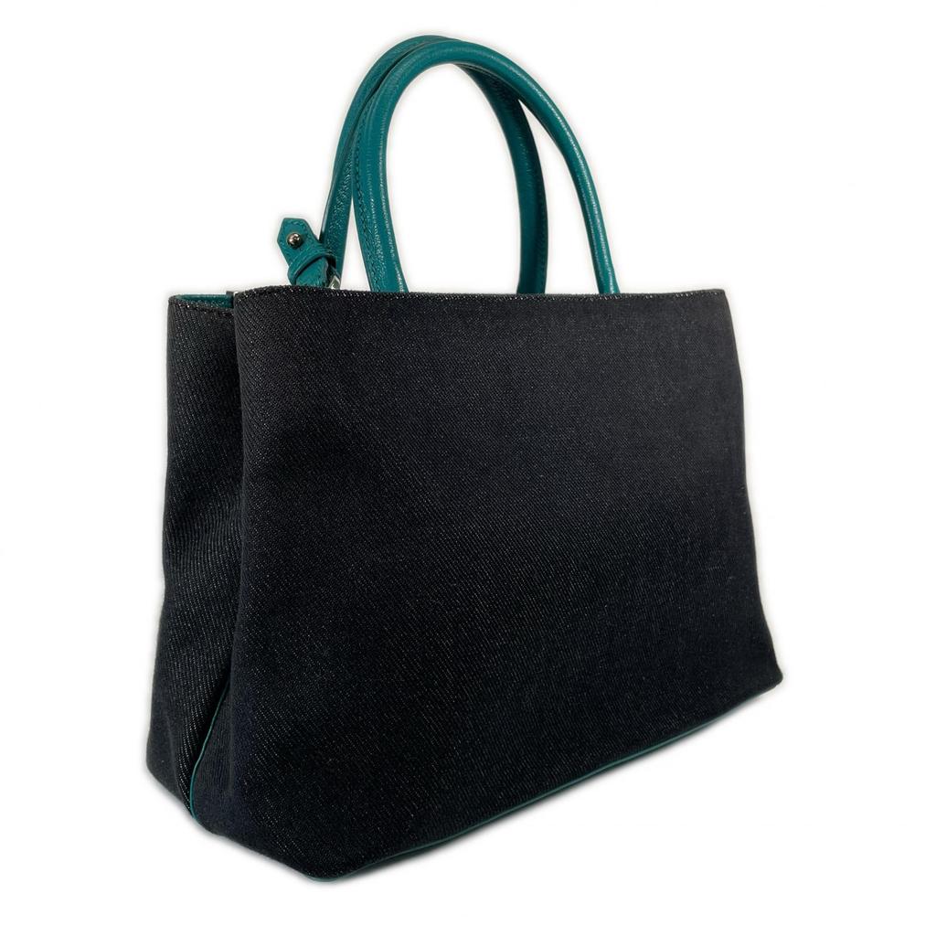 FENDI Petite to Jules 8BH253-V9W 149-2575 Handbag Navy Women 2-Way Denim used
