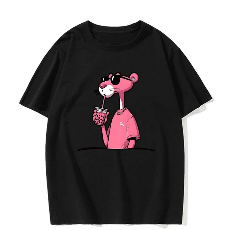 Summer 100% Cotton Women Fashion Hip-hop T-shirt Pink Leopard Print T-shirt Round Neck Comfortable Casual Short-sleeved Top