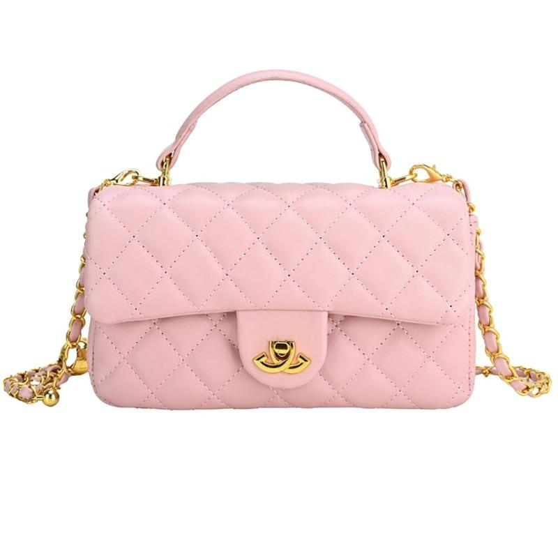 Borsa da donna portatile nuova con texture, colore solido, borsa a tracolla a diamante, borsa a tracolla