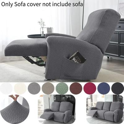1/2/3 Seaters Jacquard Solid Colors Sofa Cover Reclining Chair Covers Dust-proof Anti-Slip Armchair Slipcovers for Living Room