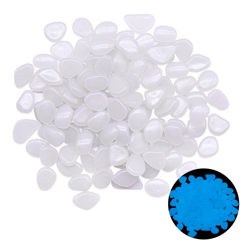 200Pcs Luminous Stone Glow In Dark Garden Pebbles Glow Stones for Outdoor Lawn Walkways Home Decoration Fish Tank Aquarium Rocks