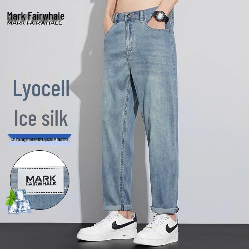 MARK FAIRWHALE Men's Tencel Ice-Cool Straight-Leg Jeans