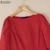 ZANZEA Women Summer Round Neck Casual Half Sleeve A-Line Dress
