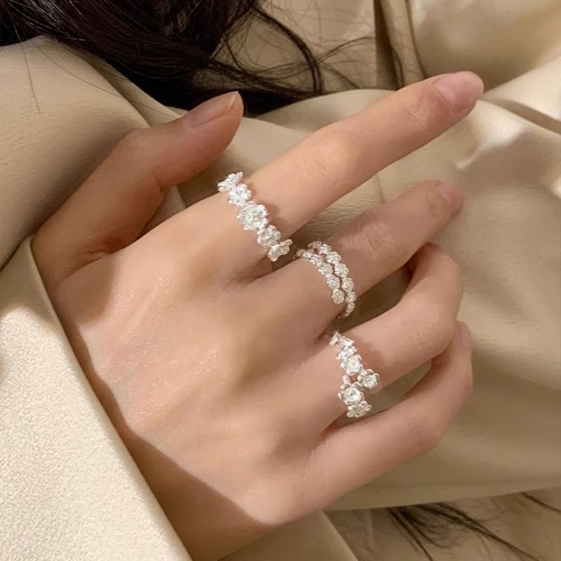 925 Sterling Silver Vintage Cross Winding Finger Flower Rings for Women Couple Minimalist Party Jewelry Gift Prevent Allergy