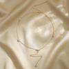 1Pc Golden‑Tone Y‑Shape Lariat Necklace Inlaid Shiny Crystal Bezel‑Set Pendant Dainty Minimalist Neck Chain Jewelry