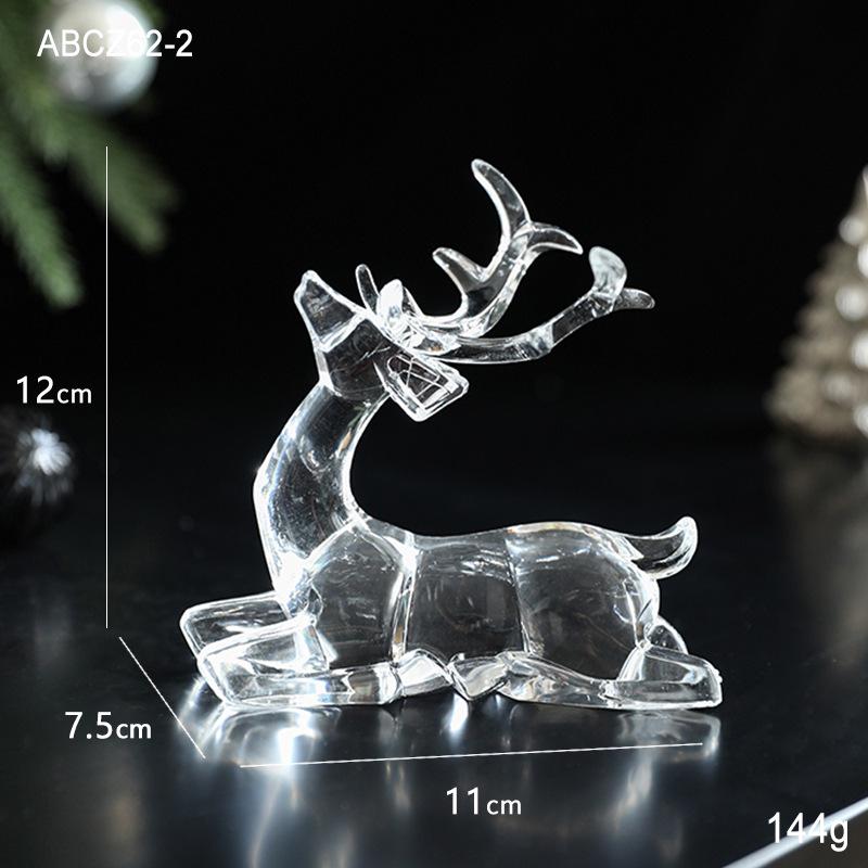 Transparent Acrylic Ice Crystal Reindeer Ornament - American Snow Scene Christmas Decoration