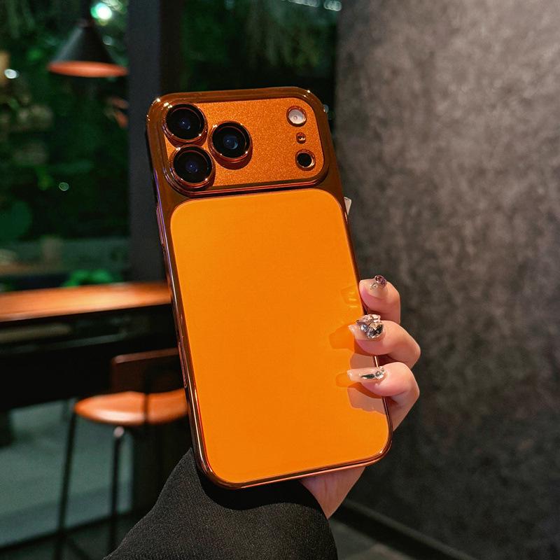 

Ultra-Thin Electroplated Matte Anti-Drop Case for iPhone 17 Pro Max & Huawei P80 iPhone 15 Pro помаранчевий