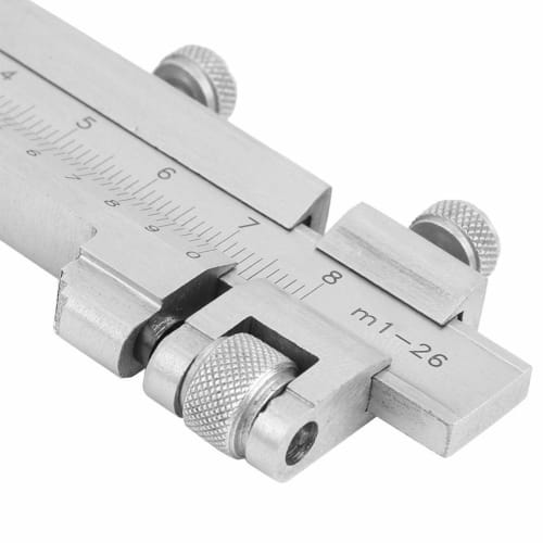 Vernier Caliper, Stainless Steel Gear Teeth Vernier Caliper Thickness Gauge Measuring Tool Has Two Movable Vernier Scales That Are Perpendicular To Ea