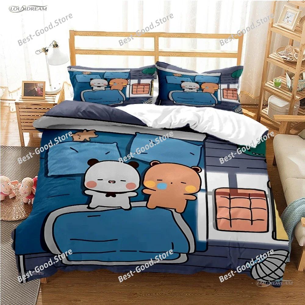 BuBu-Bear Cartoon Anime Cute All Season Duvet Cover kawaii Bedding set Soft Quilt Cover and Pillowcases SingleDoubleQueenKing