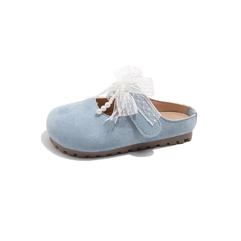 2025 Children Leather Shoes for Girls Spring New Fashion Korean Style Soft Bottom Anti-slippery Versatile Chic Princess Flats