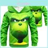 Sudadera con capucha y estampado festivo del Grinch Sudadera de punto para niños Para fans de Cómo el Grinch robó la Navidad