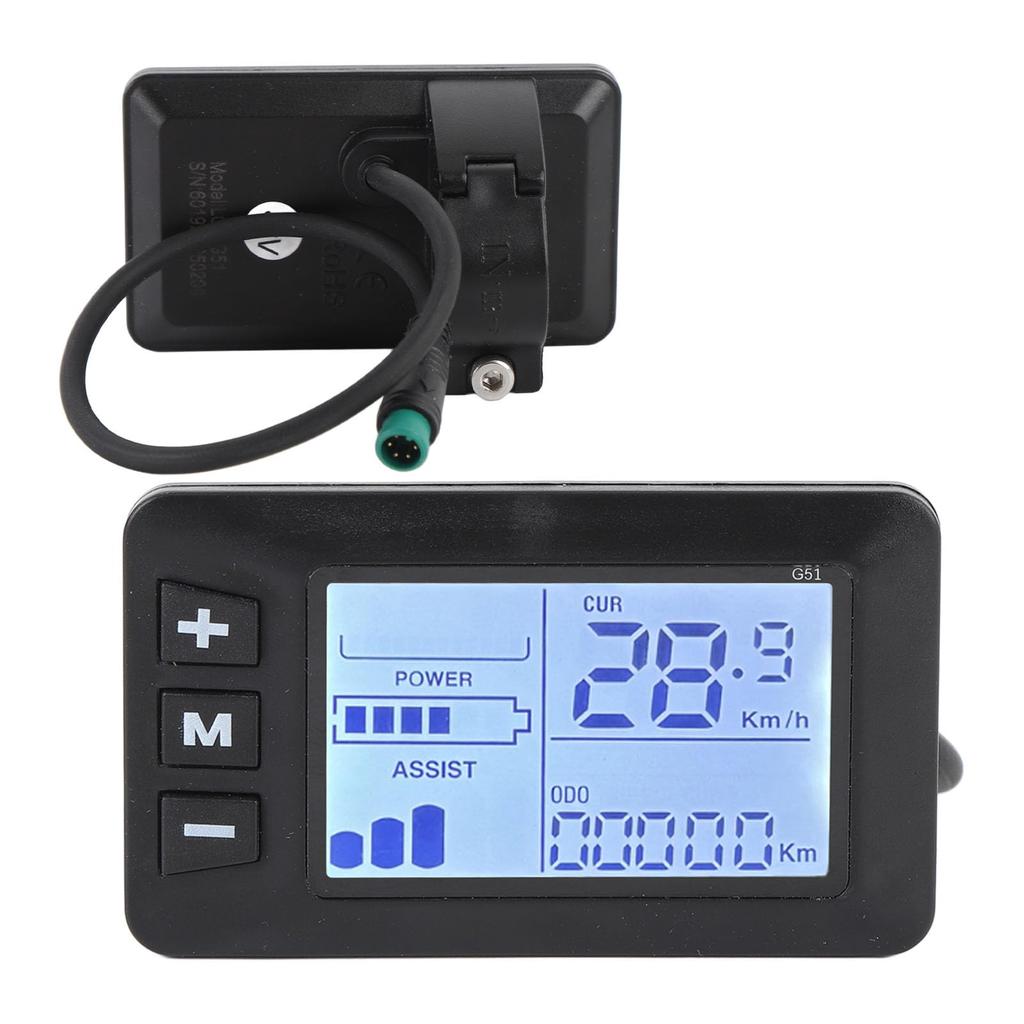 Electric Bike LCD Display Control Panel Bicycle Speedometer Electric Scooter LCD Panel 5-Pin Connector for Fixing