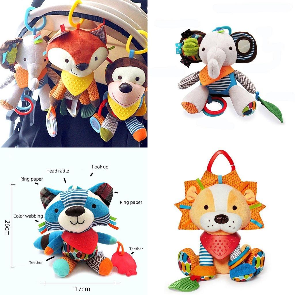 Soft And Colorful Plush Stuffed Toy For Infants With Multiple Textures And Teether For Sensory Play