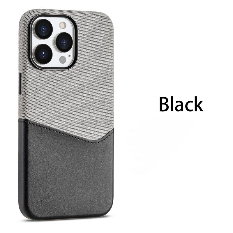 Double Leather Microfiber Flocked Magnetic Phone Case For iPhone 13 12 14 15 16 17 Pro Max Plus Wallet Card Insertion Protective