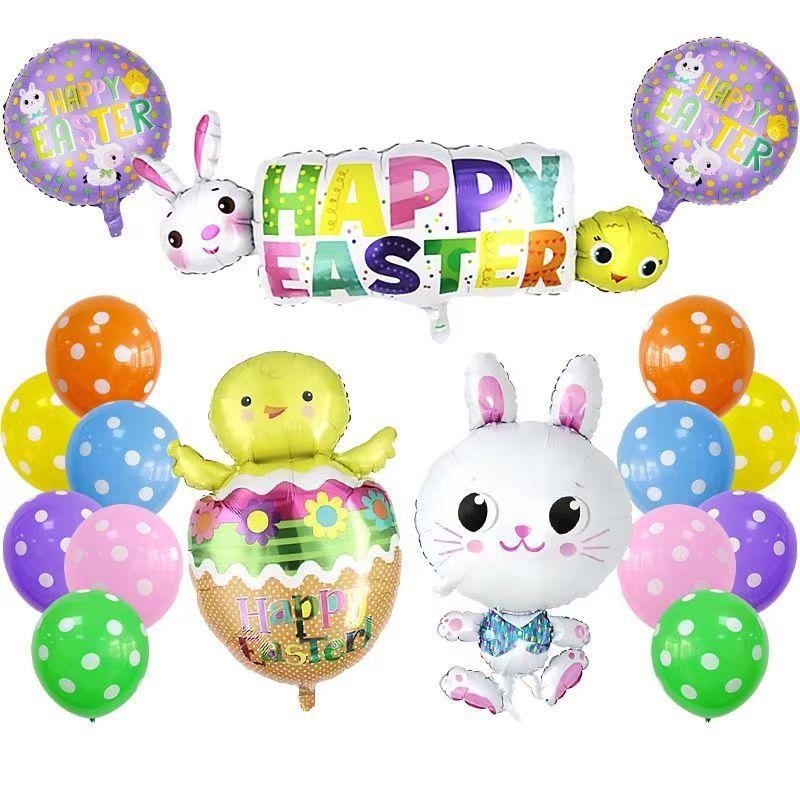 Easter Balloon Decorations Kit Bunny & Egg Cartoon Design, Party & Home Easter Decorations Set