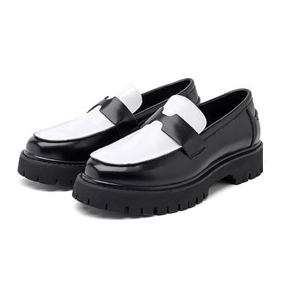 New Platform Shoes Loafers Shoes Men Thick-soled Wedding Shoes Black Formal Business Shoes Slip-on Leather Increase Casual Shoes