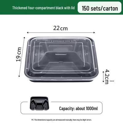 777 Disposable Rectangular Multi-Compartment Takeaway Food Containers with Lids