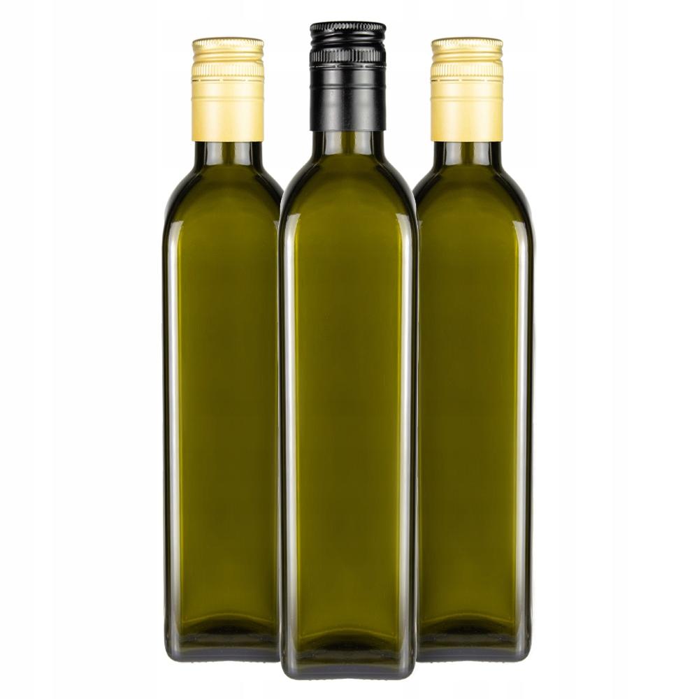 Bimberek Marasca Serie - Oliën Fles - 500 ml - Olijfgroene Kleur - Vierkante Vorm